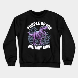 Dino Might: Roaring Support for Military Kids Crewneck Sweatshirt